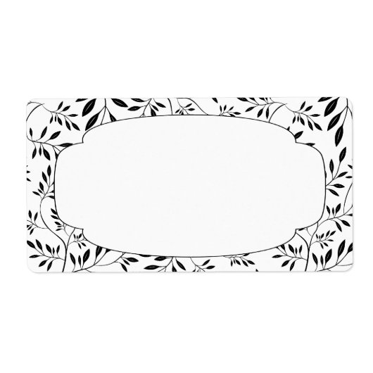 黒エレガント色と白葉色のラベル ラベル (正面)