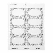 黒エレガント色と白葉色のラベル ラベル (フルシート)