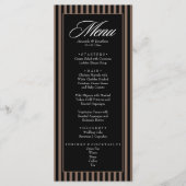 黒エレガント色と茶色の縦ストライプ型結婚の メニュー (正面)