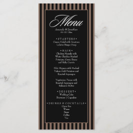 黒エレガント色と茶色の縦ストライプ型結婚の メニュー