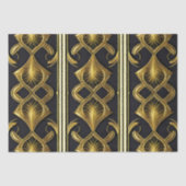 黒エレガント色と金ゴールドのアールデコ模様 薄葉紙 (正面)