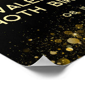 黒エレガント色と金ゴールドグリッターネオングローウェルカム ポスター (角)