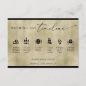 黒エレガント色と金ゴールドシャンパンのタイムラ結婚イン エンクロージャーカード (正面)