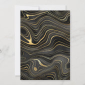 黒エレガント色と金ゴールドジオードストラタスウィート16 招待状 (裏面)