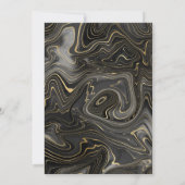 黒エレガント色と金ゴールドジオードストラタスウィート16 招待状 (裏面)