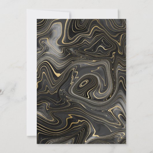 黒エレガント色と金ゴールドジオードストラタスウィート16 招待状 (裏面)