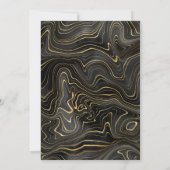 黒エレガント色と金ゴールドジオードストラタスウィート16 招待状 (裏面)