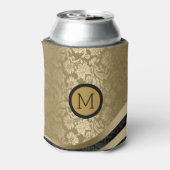 黒エレガント色と金ゴールドトーンのフローラマスク 缶クーラー (缶裏面)