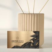 黒エレガント色と金ゴールドポリゴ企業のン 名刺