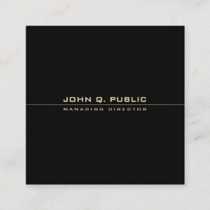 黒エレガント色と金ゴールドモダン魅力的テンプレート スクエア名刺