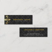黒エレガント色と金ゴールドヴィンテージフローラのマスク2 スキニー名刺 (正面/裏面)