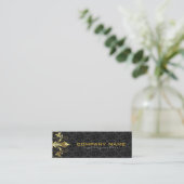 黒エレガント色と金ゴールドヴィンテージフローラのマスク2 スキニー名刺 (スタンド正面)