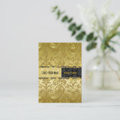 黒エレガント色と金ゴールドヴィンテージフローラのマスク2 名刺 (スタンド正面)