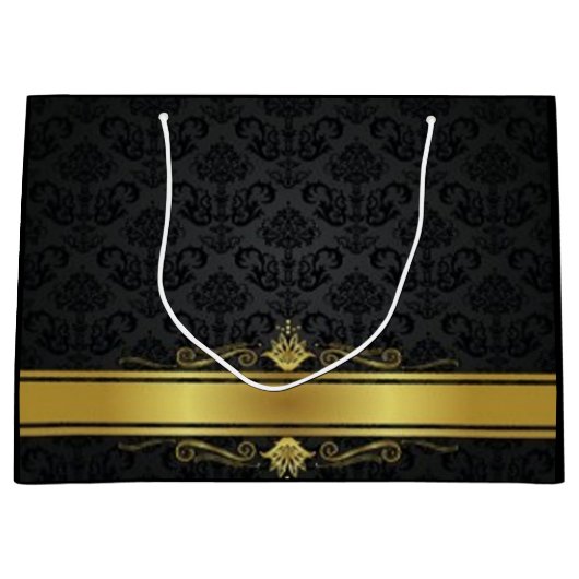 黒エレガント色と金ゴールド大抱き枕 ラージペーパーバッグ (正面)