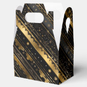 黒エレガント色と金ゴールド対角ストライプの切妻 フェイバーボックス (オープン)