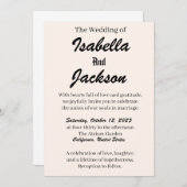 黒エレガント色と金ゴールド結婚式招待状フォーマル- L 招待状 (正面/裏面)