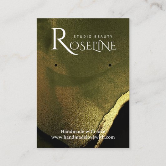 黒エレガント色と金ゴールド色のジエリー表示 名刺 (正面)