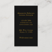 黒エレガント色と金ゴールド色の名刺 名刺 (裏面)