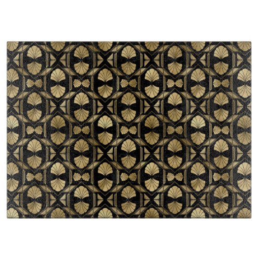 黒エレガント色と金ゴールド1920sアールデコヴィンテージ カッティングボード (正面)