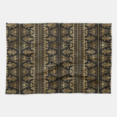 黒エレガント色と金ゴールド1920sアールデコヴィンテージ キッチンタオル (横)