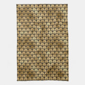 黒エレガント色と金ゴールド1920sアールデコヴィンテージ キッチンタオル (縦)