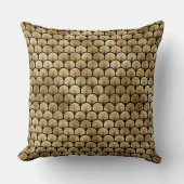 黒エレガント色と金ゴールド1920sアールデコヴィンテージ クッション (正面)