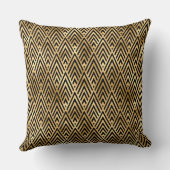 黒エレガント色と金ゴールド1920sアールデコヴィンテージ クッション (裏面)