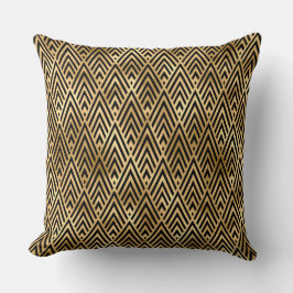 黒エレガント色と金ゴールド1920sアールデコヴィンテージ クッション