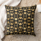 黒エレガント色と金ゴールド1920sアールデコヴィンテージ クッション (ブランケット)