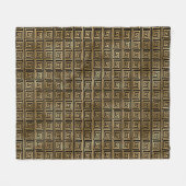 黒エレガント色と金ゴールド1920sアールデコヴィンテージ フリースブランケット (正面(横))