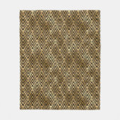 黒エレガント色と金ゴールド1920sアールデコヴィンテージ フリースブランケット (正面)