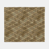 黒エレガント色と金ゴールド1920sアールデコヴィンテージ フリースブランケット (正面(横))