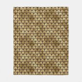 黒エレガント色と金ゴールド1920sアールデコヴィンテージ フリースブランケット (正面)