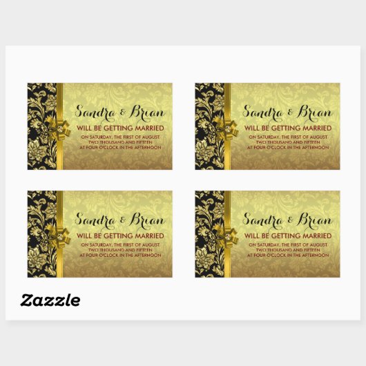 黒エレガント色と金属の金ゴールドマスク 長方形シール (シート)