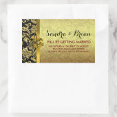 黒エレガント色と金属の金ゴールドマスク 長方形シール (バッグ)