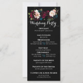 黒エレガント色と鮮やかフローラ結婚式 プログラム (裏面)