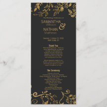 黒エレガント色と黄色の金ゴールドフローラプログラム