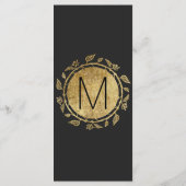 黒エレガント色と黄色の金ゴールドフローラプログラム プログラム (裏面)