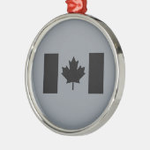 黒エレガント色のカナダ国旗 メタルオーナメント (左)