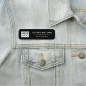 黒エレガント色のグラデーション区切り名のロゴ 名札 (インサイチュ)