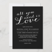 黒エレガント色のストライプ結婚式招待状 招待状 (正面)