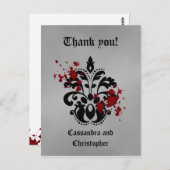 黒エレガント色のダマ感謝していク ポストカード (正面/裏面)