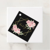 黒エレガント色のバラ感謝していのメッセージカード フェイバータグ (インサイチュ)