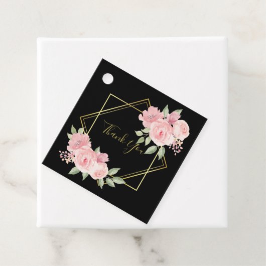 黒エレガント色のバラ感謝していのメッセージカード フェイバータグ (インサイチュ)