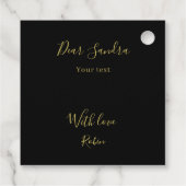 黒エレガント色のバラ感謝していのメッセージカード フェイバータグ (裏面)