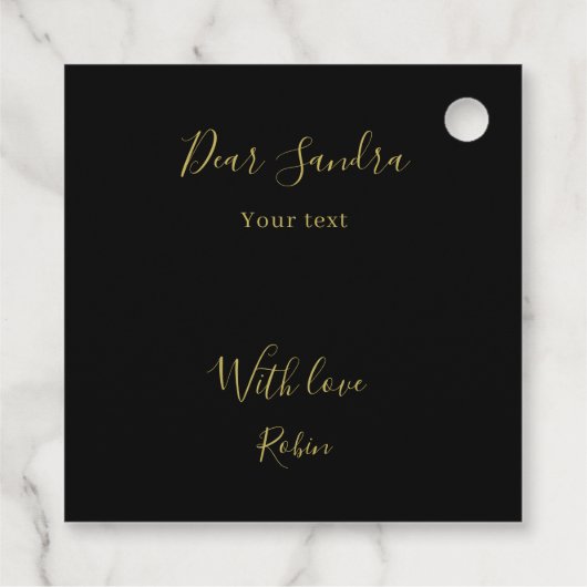 黒エレガント色のバラ感謝していのメッセージカード フェイバータグ (裏面)