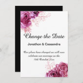 黒エレガント色のピンクのフローラ縁どが日付を変更 (正面/裏面)