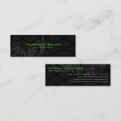 黒エレガント色のヴィンテージフローラマスク スキニー名刺 (正面/裏面)