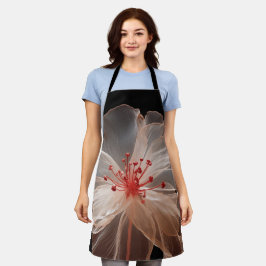 黒エレガント色の半透明の花 エプロン