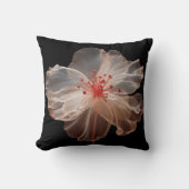 黒エレガント色の半透明の花 クッション (正面)